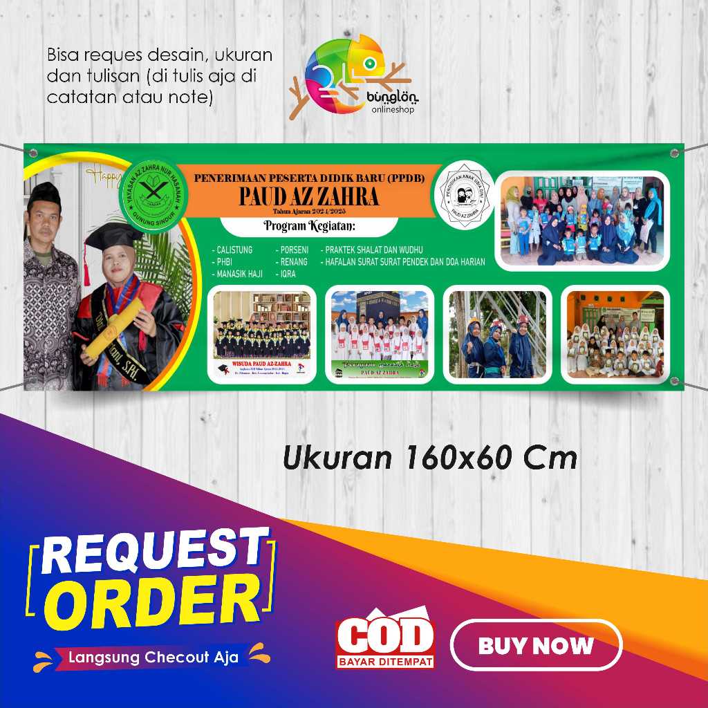 Jual Spanduk Banner 160x60 PPDB Paud Custom Desain | Shopee Indonesia