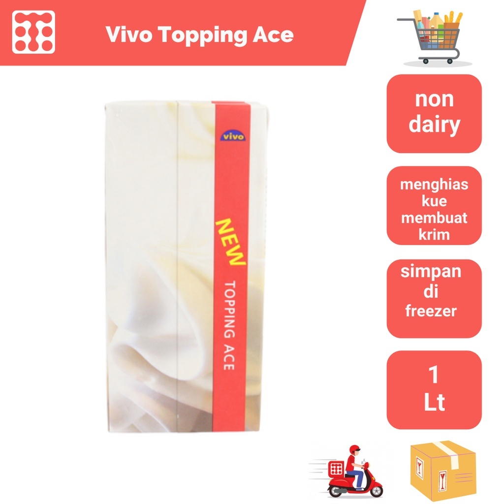 Jual Vivo Topping Ace Whipped Cream 1ltr | Shopee Indonesia