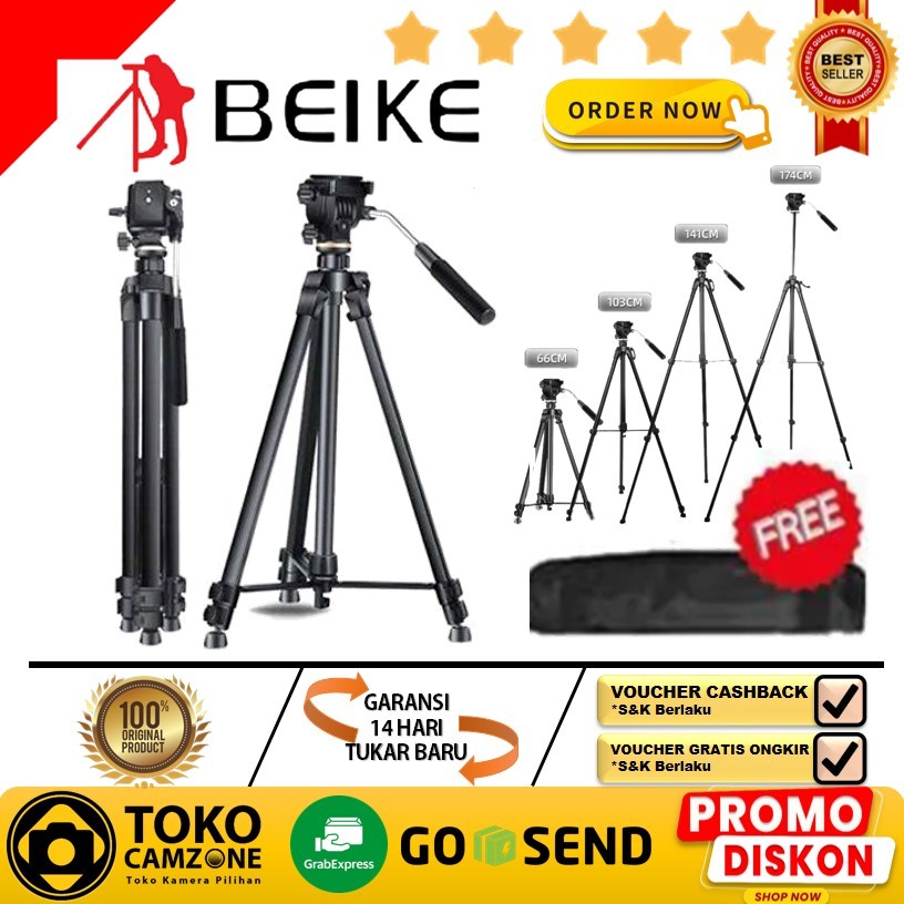Jual Beike Q1750 Aluminum Travel Tripod Kamera Beike Q-1750 Pan Head ...