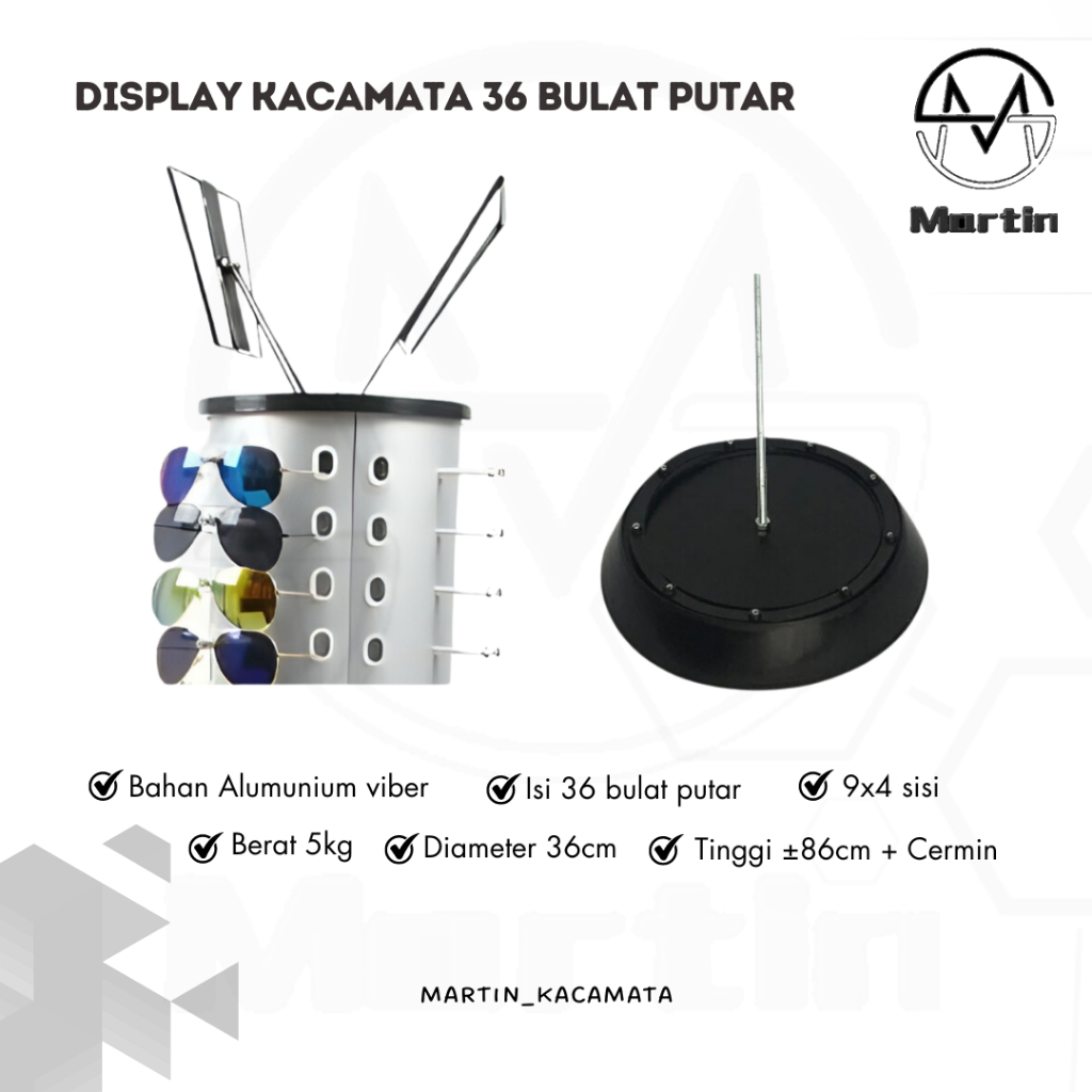 Jual DISPLAY/RAK/PAJANGAN KACAMATA ISI 36 BULAT PUTAR | Shopee Indonesia