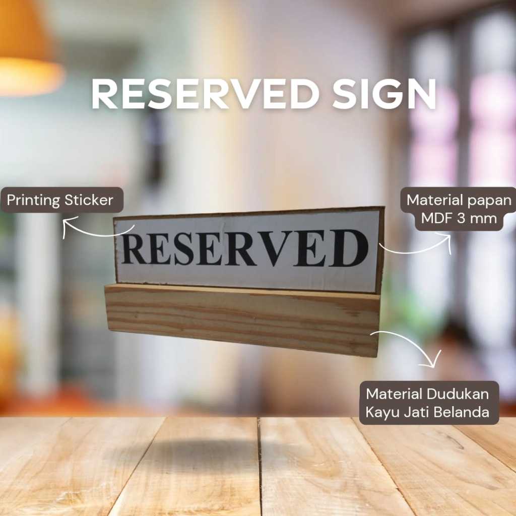Jual sign reserved - papan tanda meja reserved - custom | Shopee Indonesia