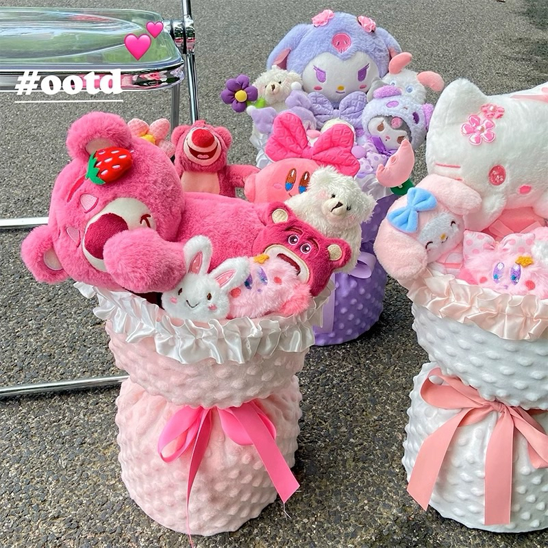 Jual Bucket Bunga Stella Hou Spongebob buket bunga kucing pesta boneka