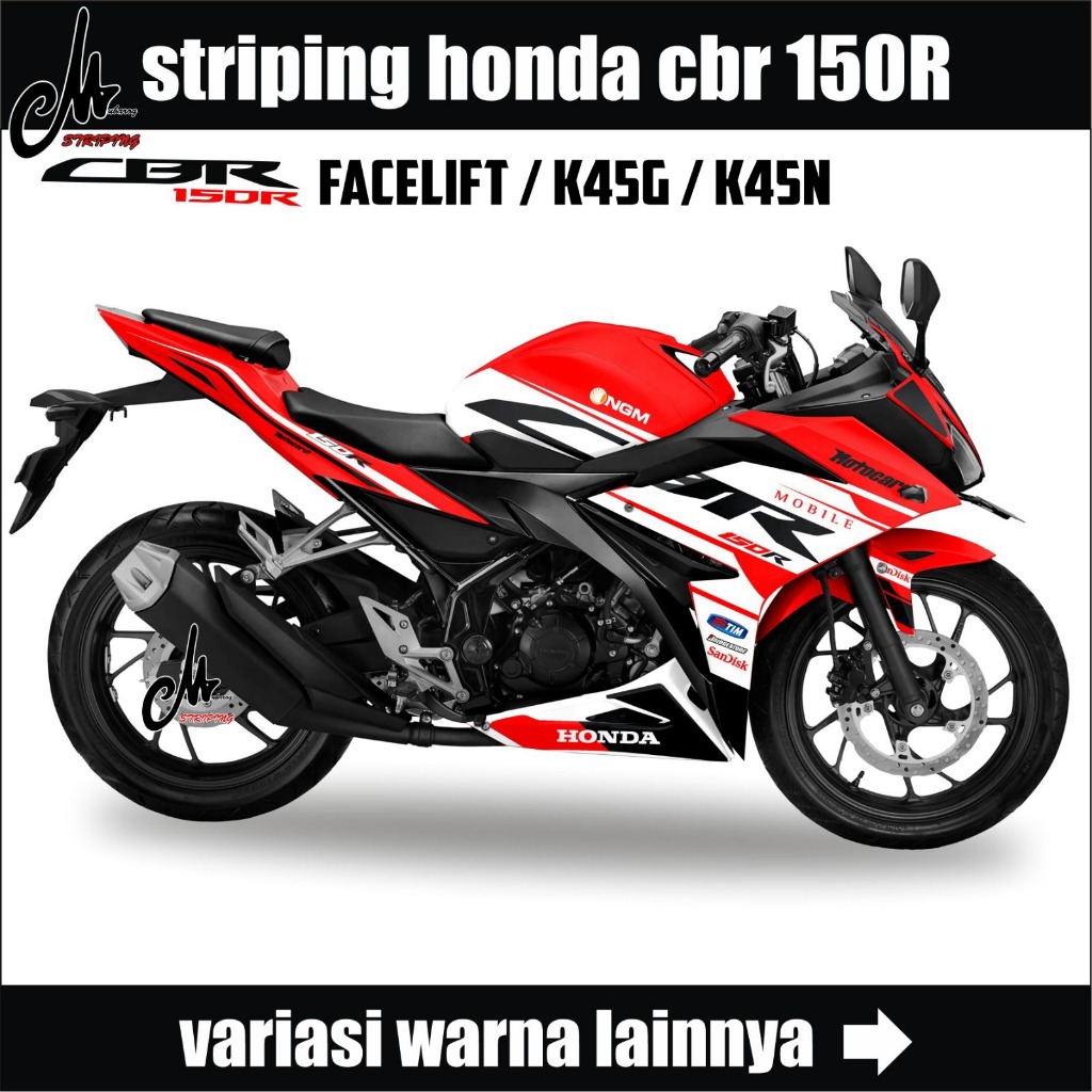 Jual Stiker Striping Motor Cbr150r Facelift Ducati Custom Grafis ...