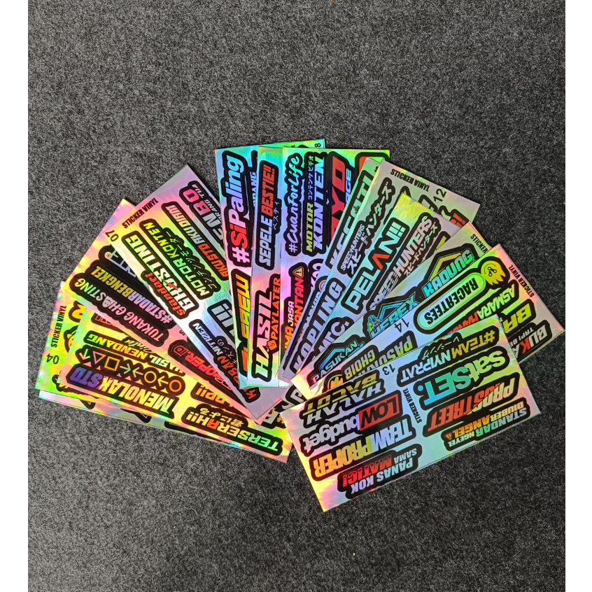 Jual Sticker Racing Vinyl Pack Print & Cut Stiker Motor Racing Hologram ...