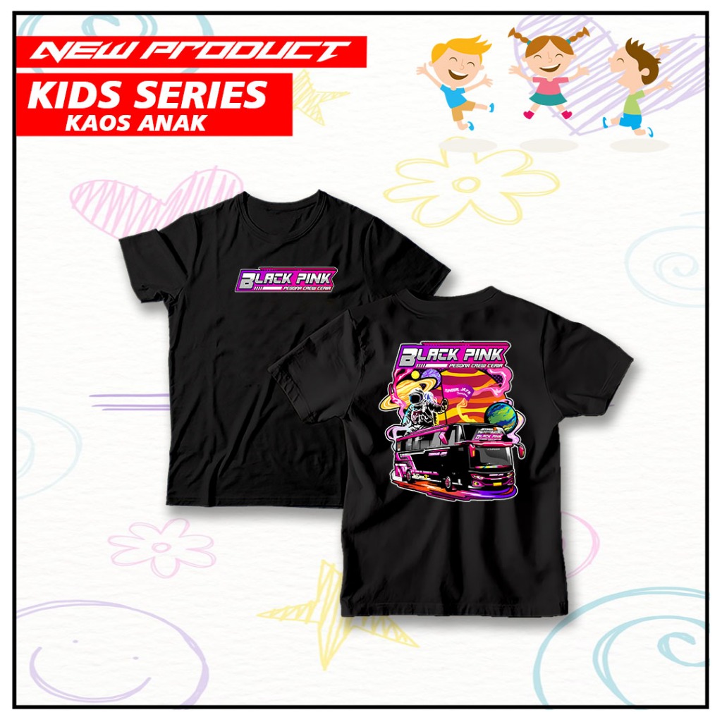 Jual KAOS ANAK BUS BLACKPINK PESONA CREW CERIA - KAOS ANAK BISMANIA