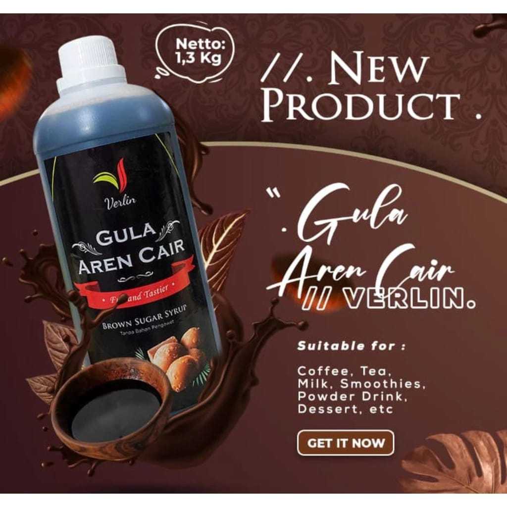 Jual VERLIN GULA AREN CAIR / VERLIN SYRUP BROWN SUGAR 1 LITER | Shopee ...