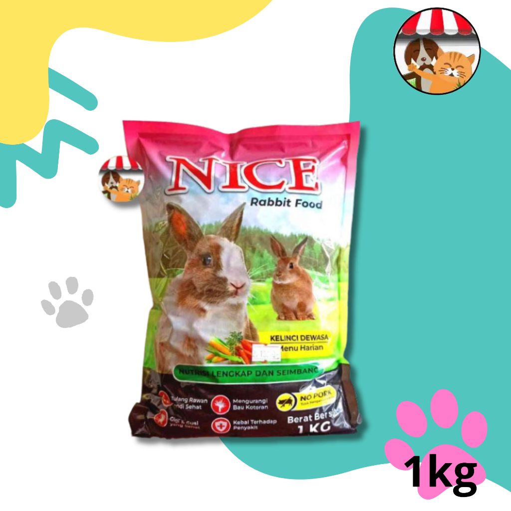 Jual Nice Rabbit Repack 1kg - Makanan Pakan Pelet Kelinci Nice 1kg ...