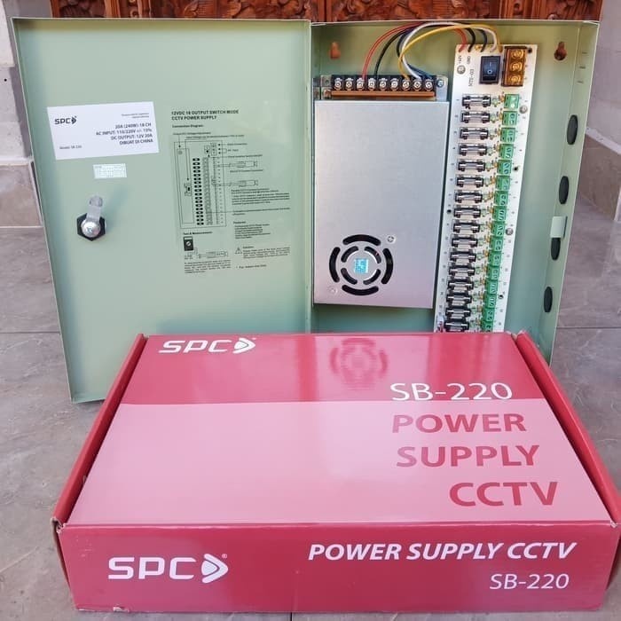 Jual Power Supply Central CCTV 12V 20A with Box Panel SPC | Shopee ...