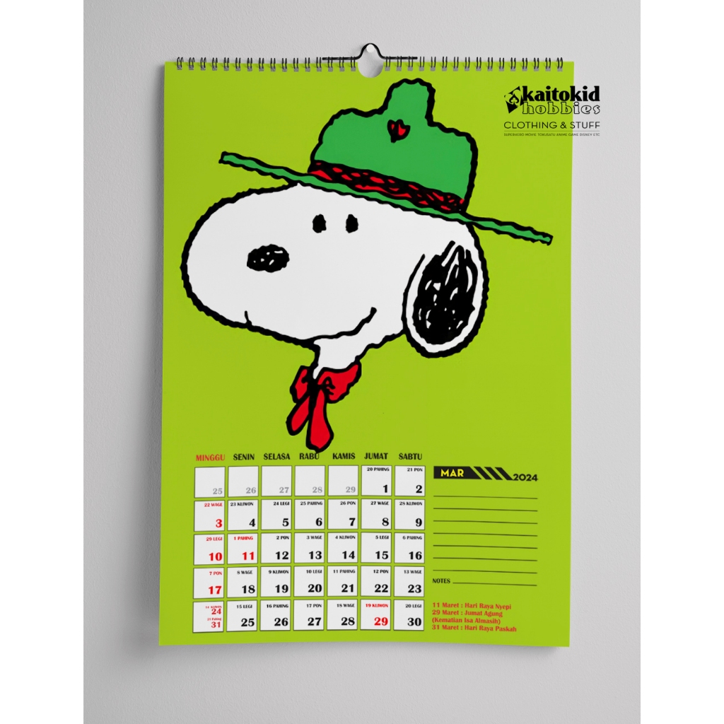 Jual Kalender 2025 SNOOPY Kalender Dinding Calendar bisa custom desain