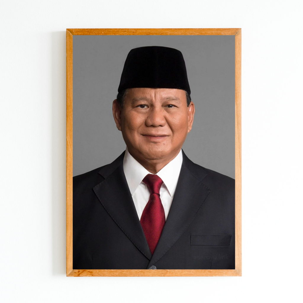 Jual Poster Dinding Gambar Prabowo Subianto Plus Bingkai Kayu 3D Klasik