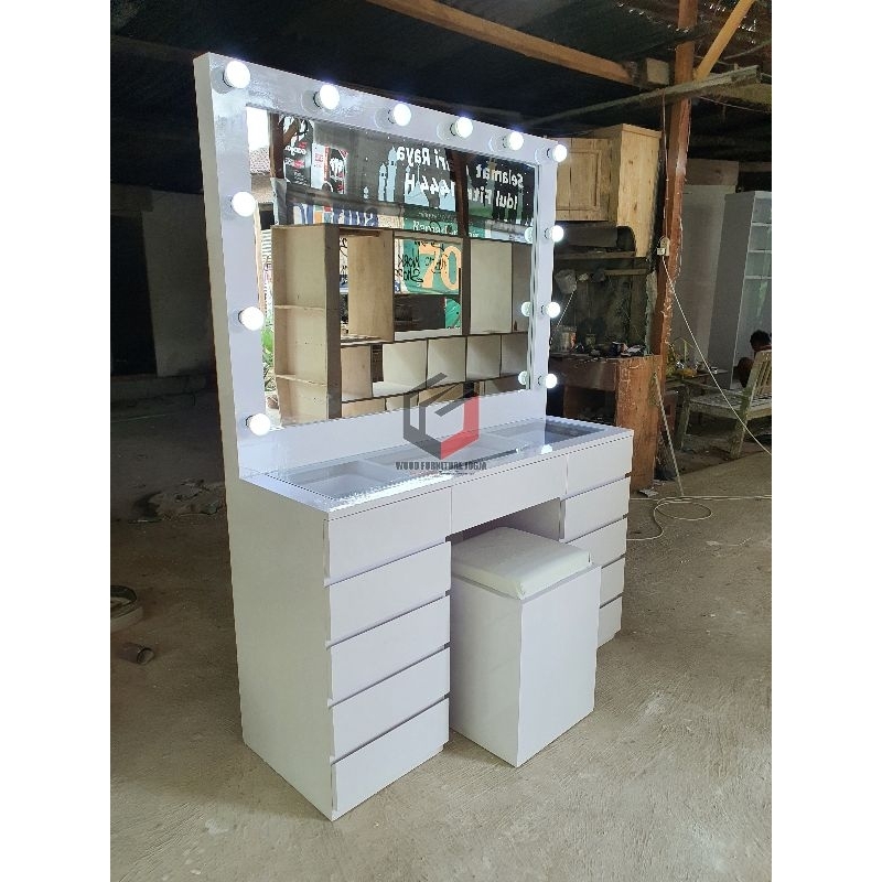 Jual Meja rias Lampu Besar 120x40x165 / meja rias lampu / meja rias led ...