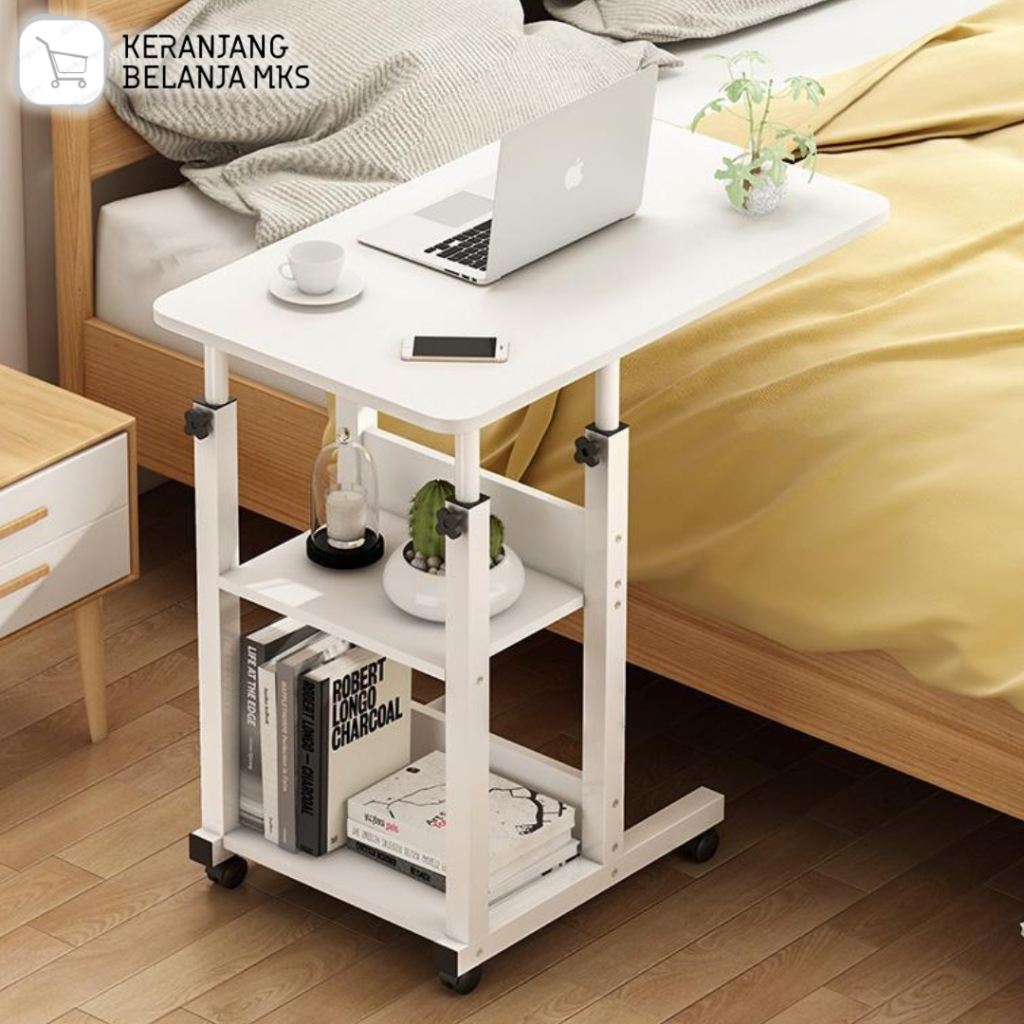 Jual Meja Rak Laptop / Meja Belajar Adjustable Desk With 2 Rack ...