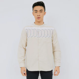 M231 Kemeja Pria Koko Panjang Cream 2381