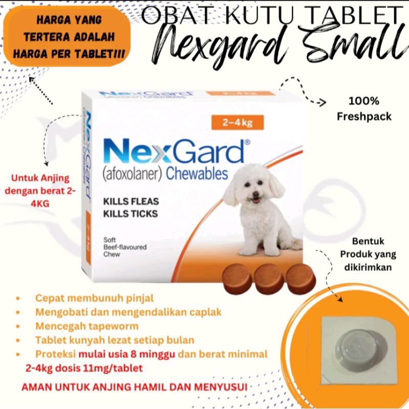 Jual Nexgard Small Dog 2-4Kg ( 1 Tablet ) | Shopee Indonesia