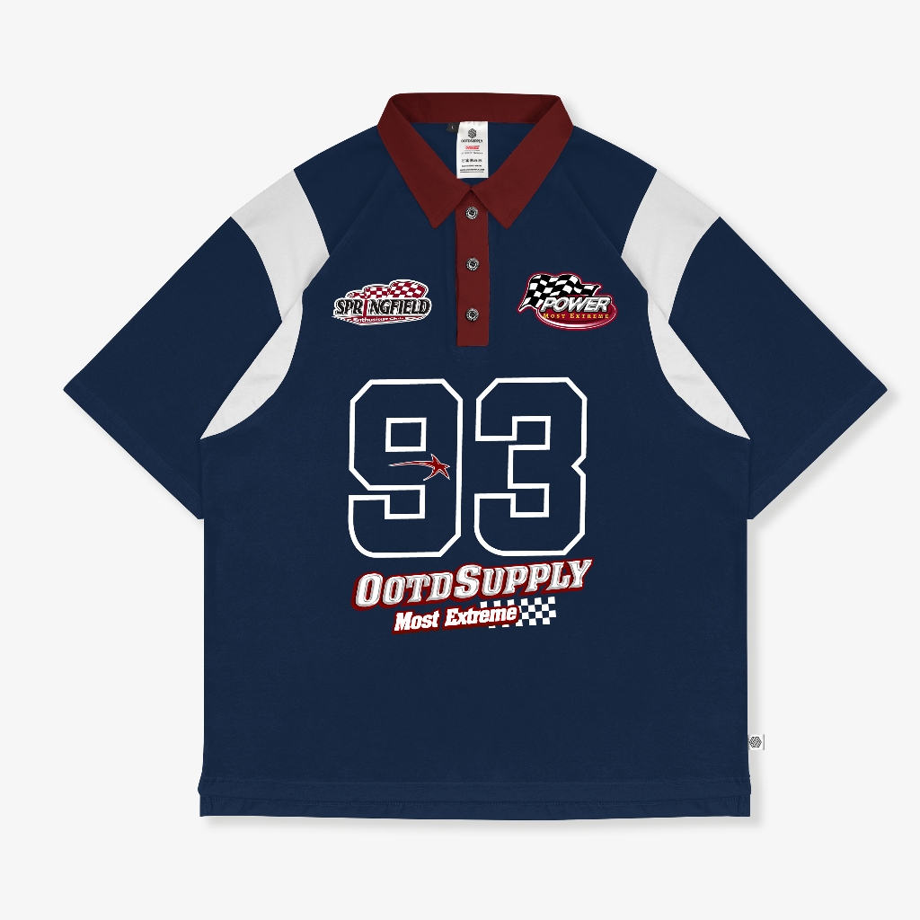 Jual OOTDSUPPLY Oversize Rugby Polo Shirt Springfield Combination ...