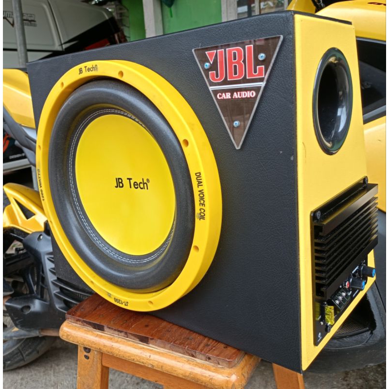 Jual AUDIO MOBIL SUBWOOFER AKTIF MONOBLOCK JB TECH 12 IN DOUBLE COIL ...