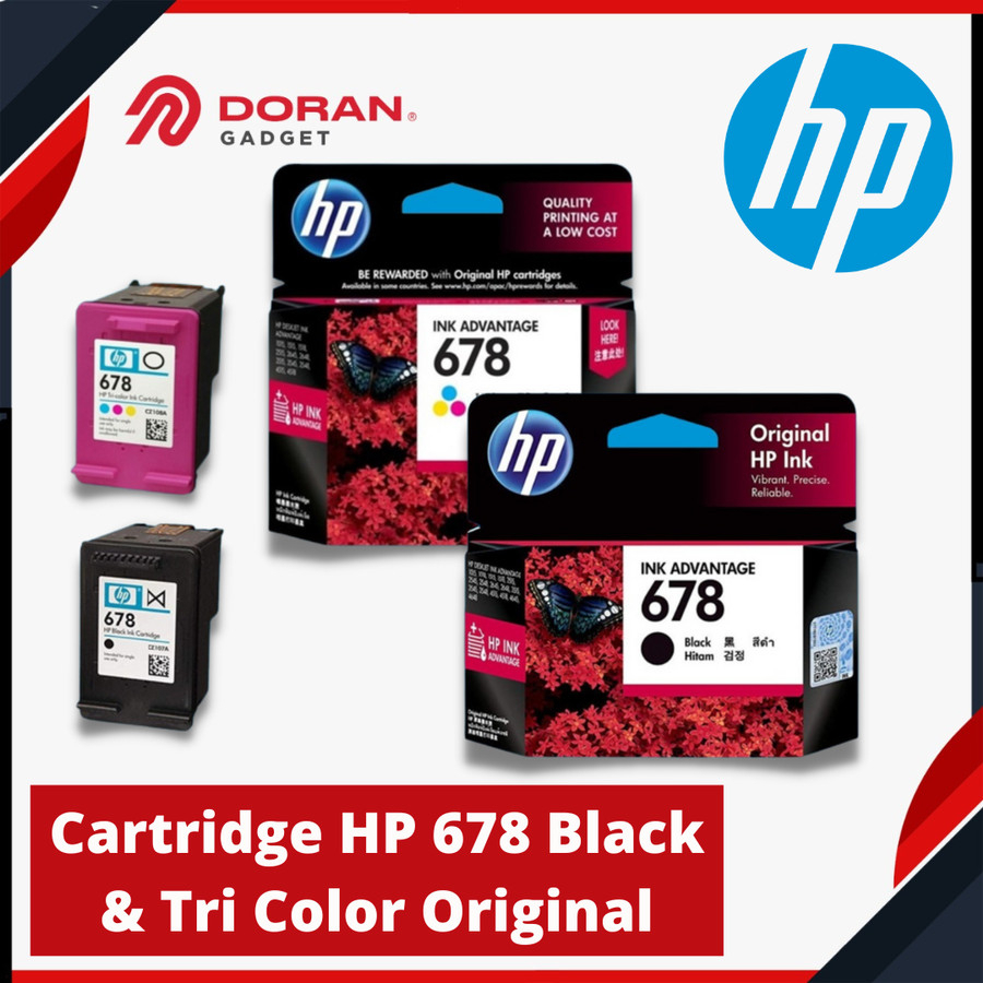 Jual HP 678 Cartridge Tinta Black + HP 678 Tri Color Original Ink ...