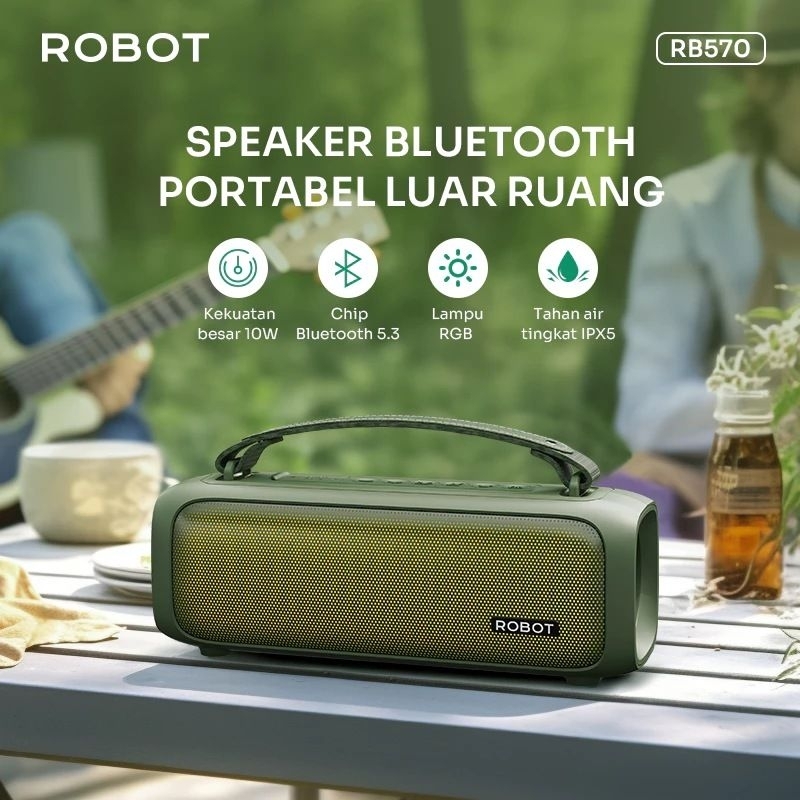Jual Robot RB570 Bass Boost RGB Light IPX5 Bluetooth 5.3 Speaker ...