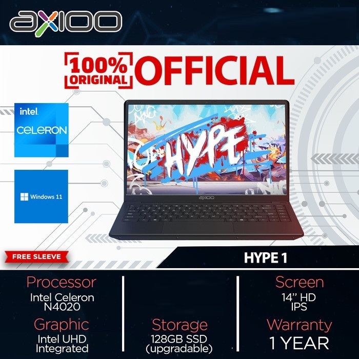 Jual Laptop Axioo Hype 1 Intel N4020 8GB SSD 128GB Win11 | Shopee Indonesia
