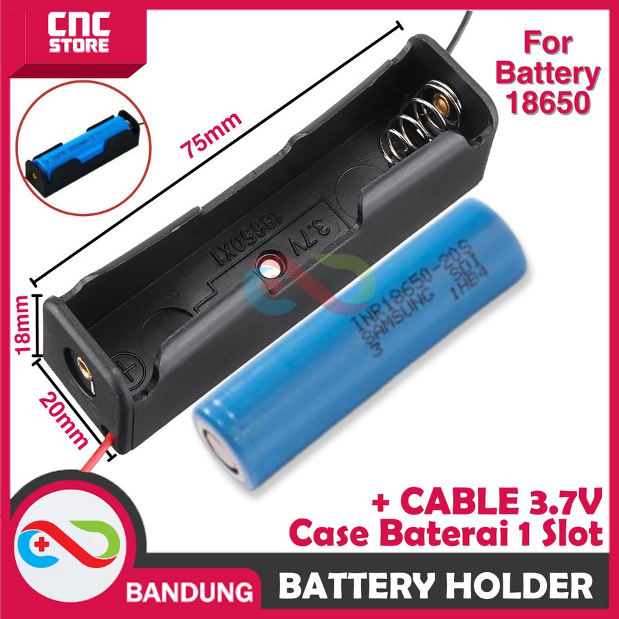 Jual SOKET TEMPAT BATERAI HOLDER CASE BATERRY 18650 lithium SOCKET 3.7V ...