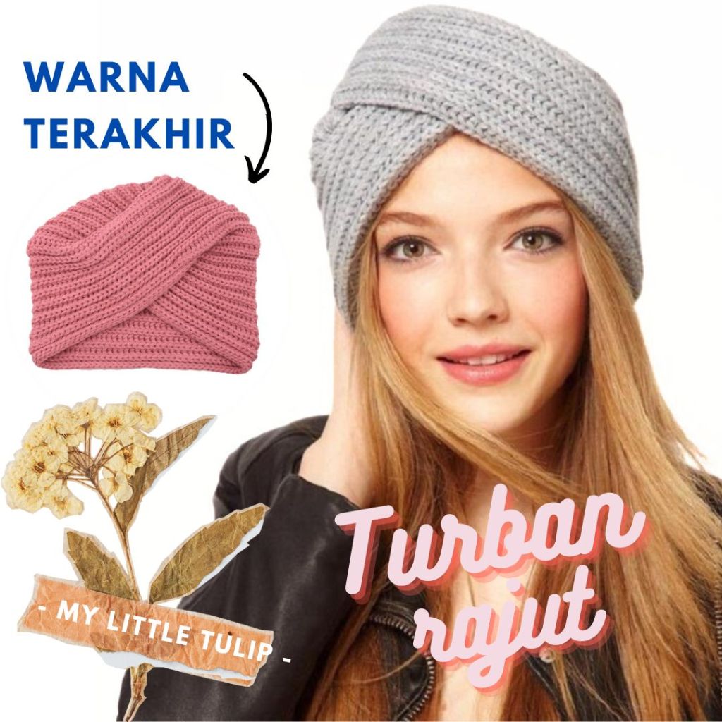 Jual Turban Rajut Polos / Turban Wanita Simple / Topi Turban Bandana ...