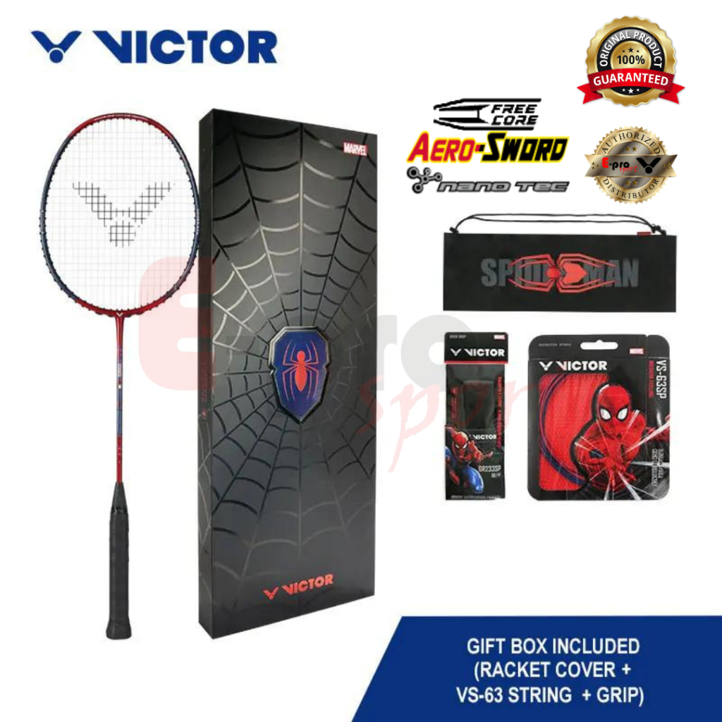 Jual New Limited Edition Marvel Raket Badminton Victor Spiderman D GB ...