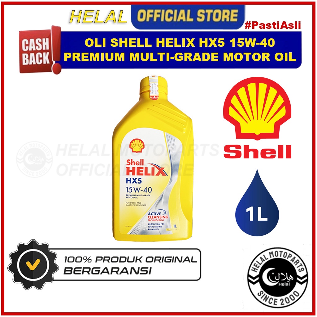 Jual Shell Helix HX5 SAE 15W-40 1L Oli Motor Premium Multi-Grade ...