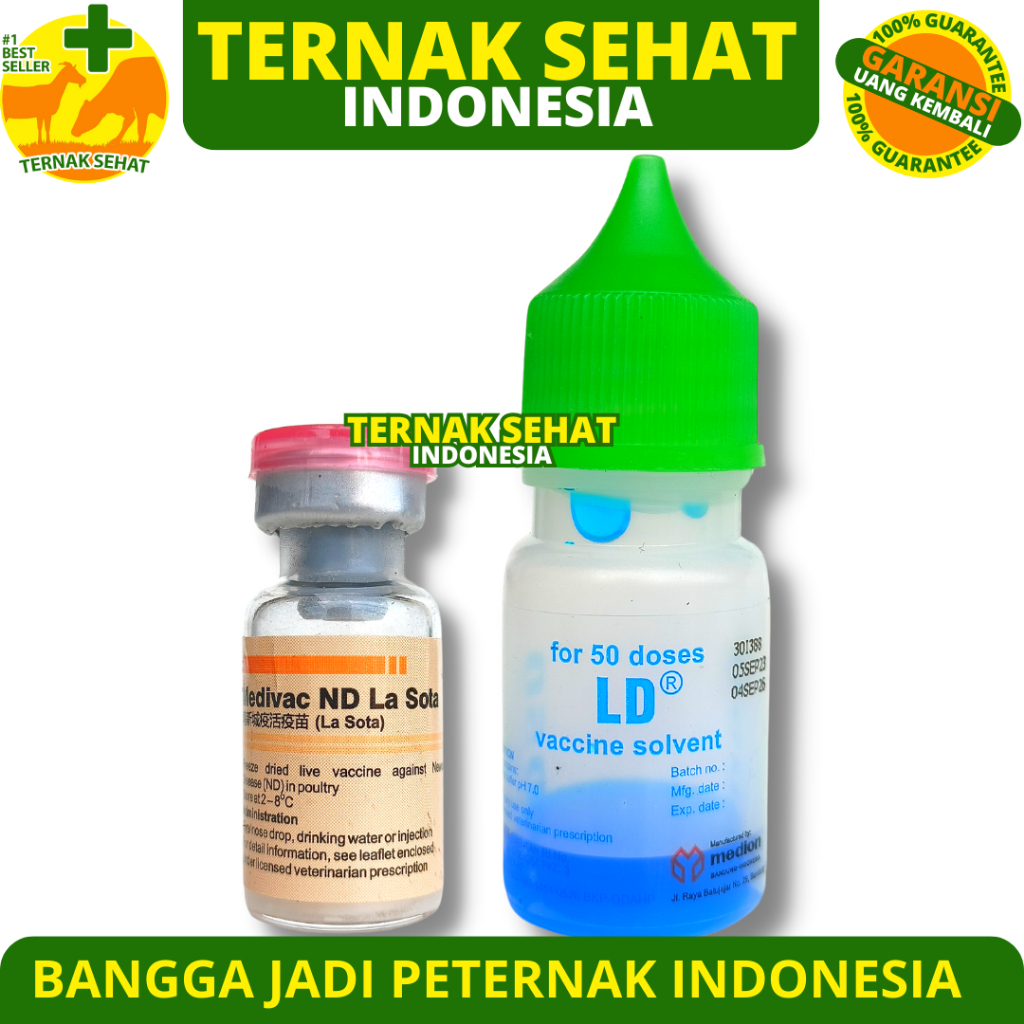 Jual VAKSIN ND LASOTA DOSIS 50 EKOR + PELARUT MEDIVAC MEDION - Vaksin ...