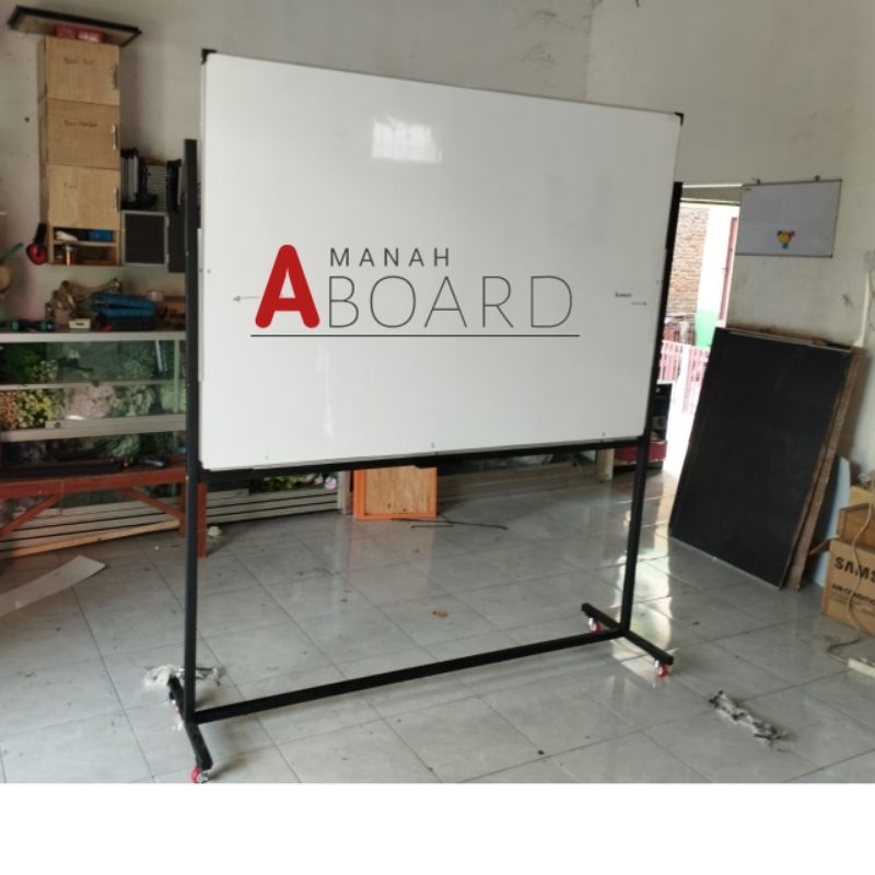 Jual Papan Tulis Whiteboard Dan Blackboard Standing 2 Fungsi Spidol Dan Kapur Grosir Murah 6659