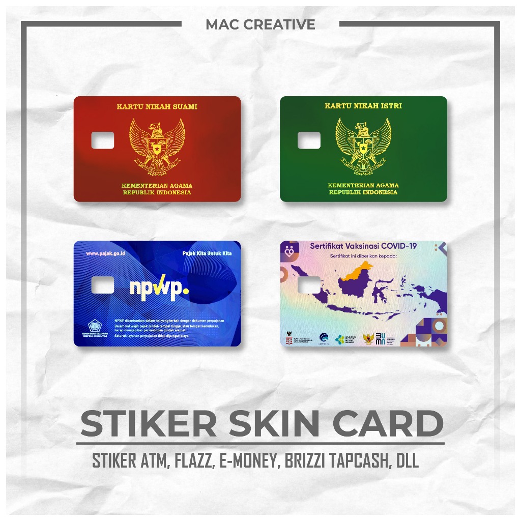 Jual Stiker Kartu ATM - Skin Card Garskin ATM Emoney Tema BPJS KIS KIP ...