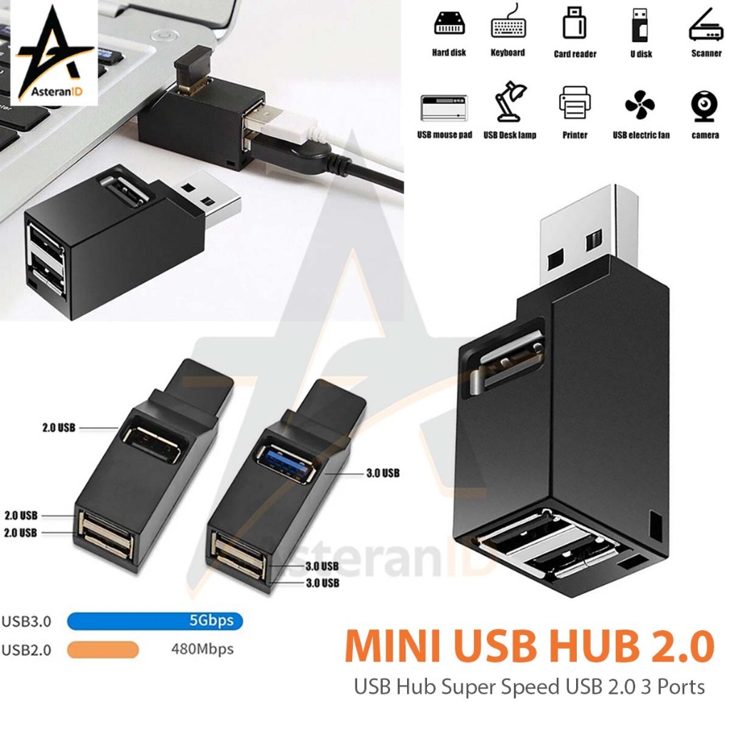 Jual Mini Super Speed USB 2.0 Hub 3 Port | Shopee Indonesia