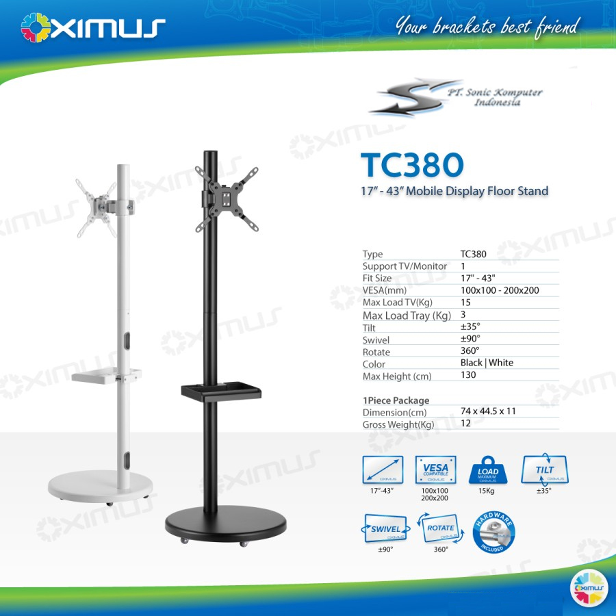 Jual Bracket TV Standing Roda Portable Minimalis 17