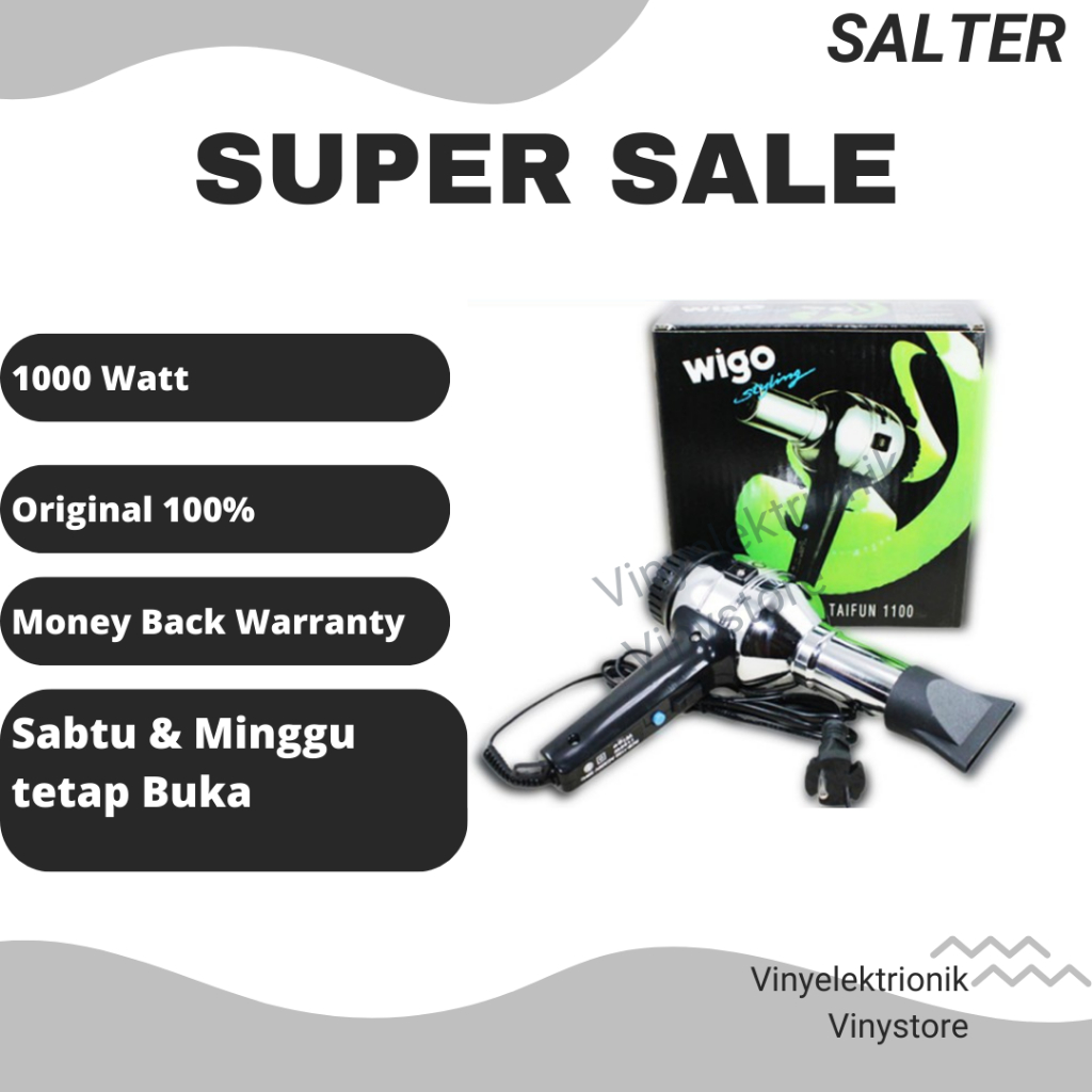♢ビンテージ美品　WIGO TAIFUN 1100 ヘアドライヤー Jual Wigo Taifun 1100 Hair Dryer Styling Styler Stainless Steel