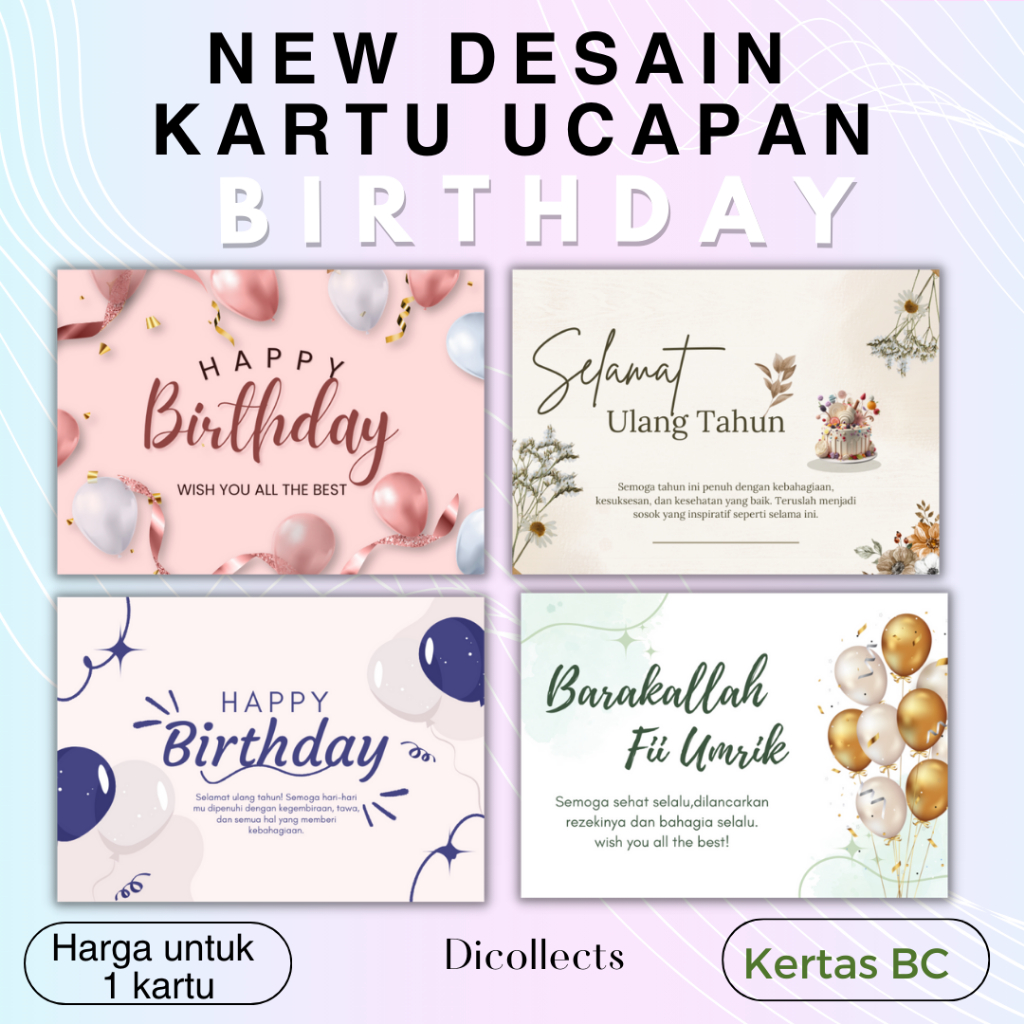 Jual New Desain Kartu Ucapan Happy Birthday Selamat Ulang Tahun