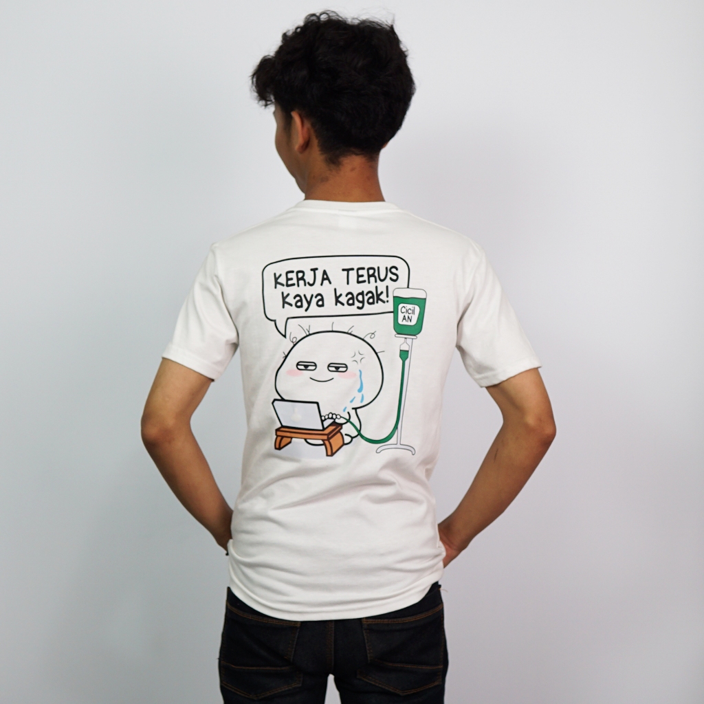 Jual Desain Kaos Keren Kaos Parodi Desain Pentol Kerja Terus Kaya