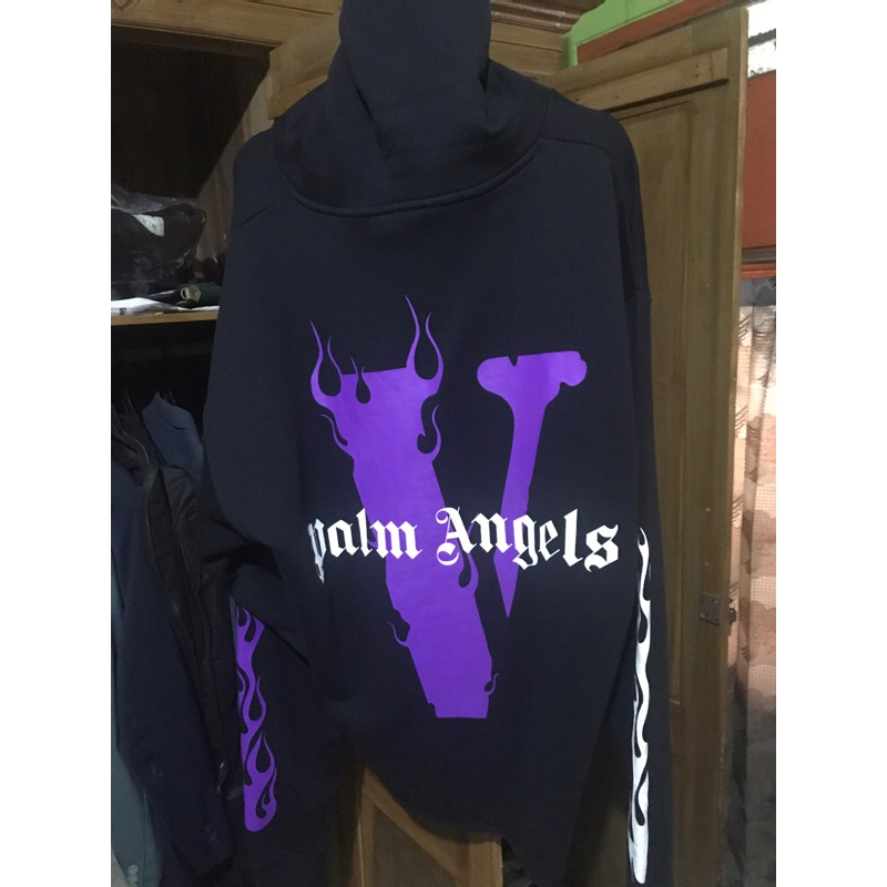 Vlone Palm Angel Hoodie Jual VLONE X PALM ANGELS BLACK PURPLE