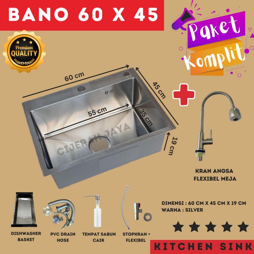 Jual Paket Kitchen Sink Bano Stainless Sus Black Hitam Bak Cuci