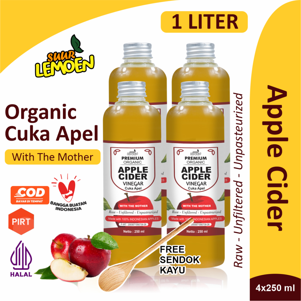 Jual Cuka Apel Apple Cider Vinegar Liter Premium Cuka Apel Organik