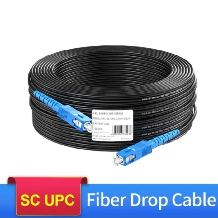 Jual Kabel Fiber Optik Ftth Drop Cable Sc Sc Precon Fiber Optic 120M ...