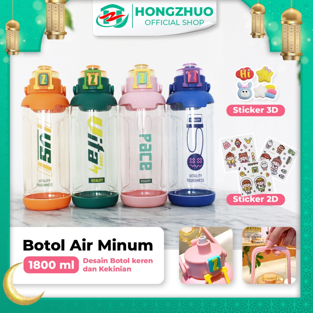 Jual Hongzhuo Botol Minum 1,8 Liter Botol Air Minum Summer Portable ...