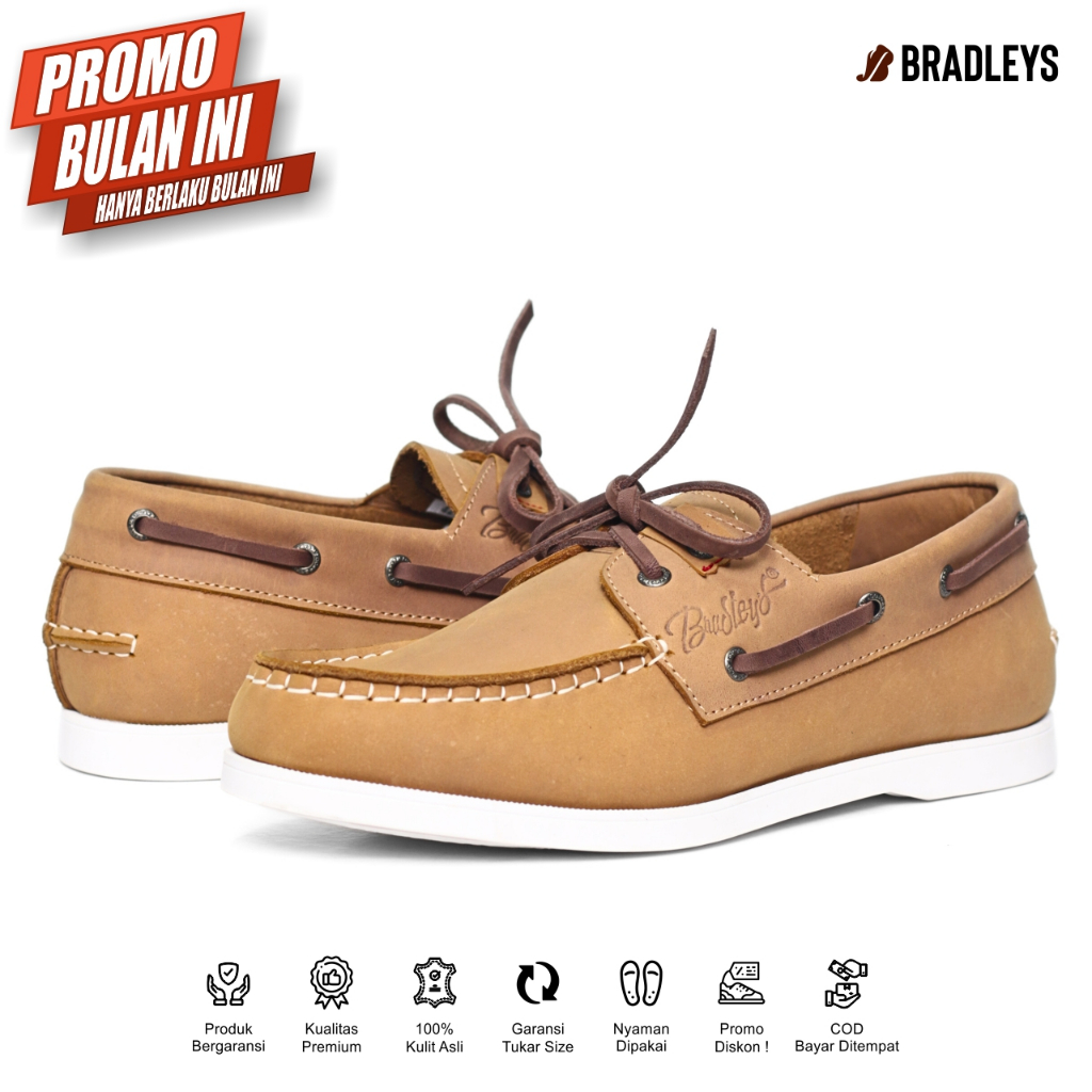 Jual Bradleys Zapato Fit Tan Camel Sepatu Kulit Kasual Loafer Pria