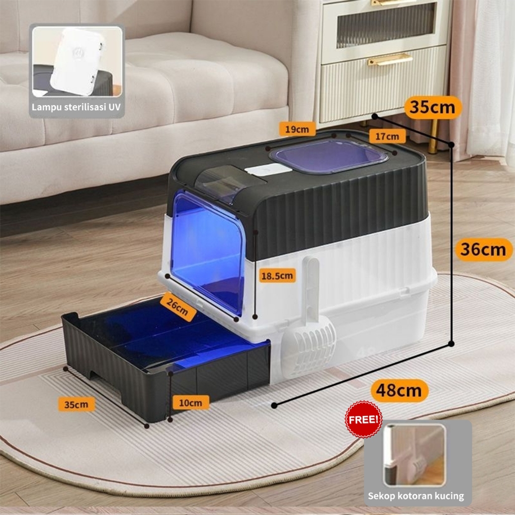 Jual Ruang yang sangat besar Litter Box Kucing / Tempat Bak Pasir ...