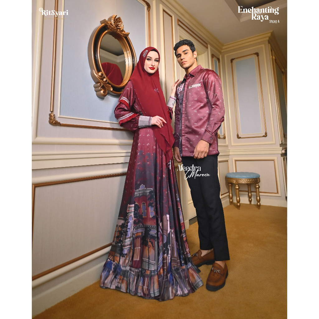 Jual RITZ SYARI - SET DRESS AFEECTRA MAROON PREMIUM 