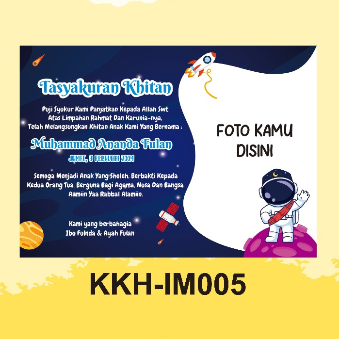 Jual Stiker/Kartu Tasyakuran Khitan / Sticker Label Ucapan Syukuran