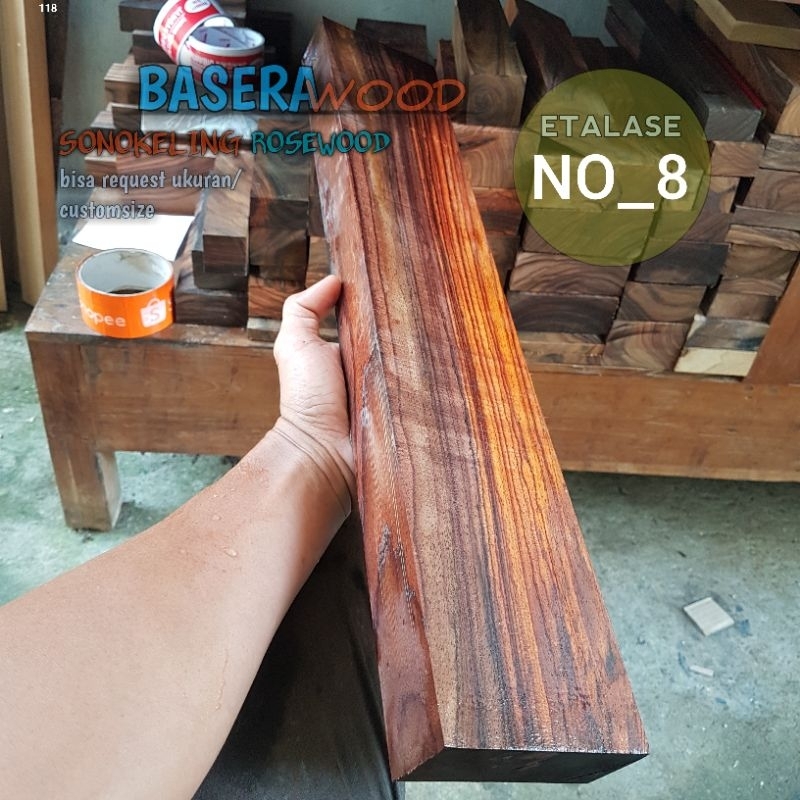 Jual Kayu Sonokeling Rosewood Solid 4x10x50 Bisa Request Ukuran Shopee Indonesia 8183