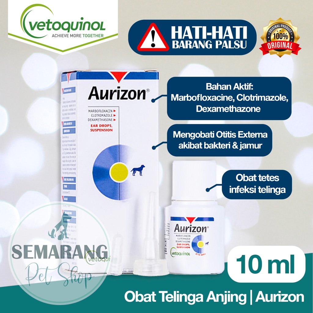 Jual Obat Telinga AURIZON Ear Drops 10ml | Vetoquinol Tetes Infeksi ...