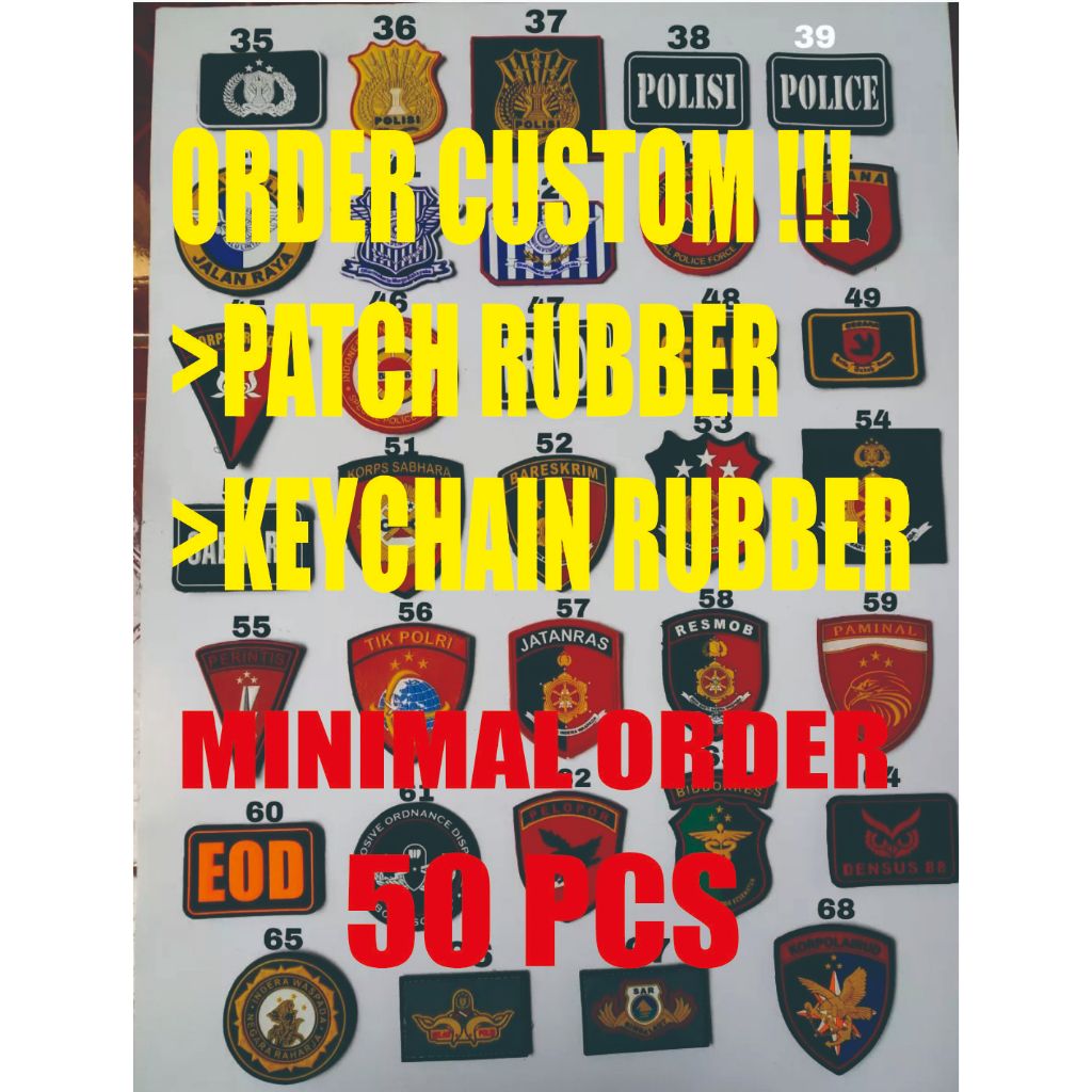 Jual Custom Patch Rubber / Design Sendiri / 60 pcs | Shopee Indonesia