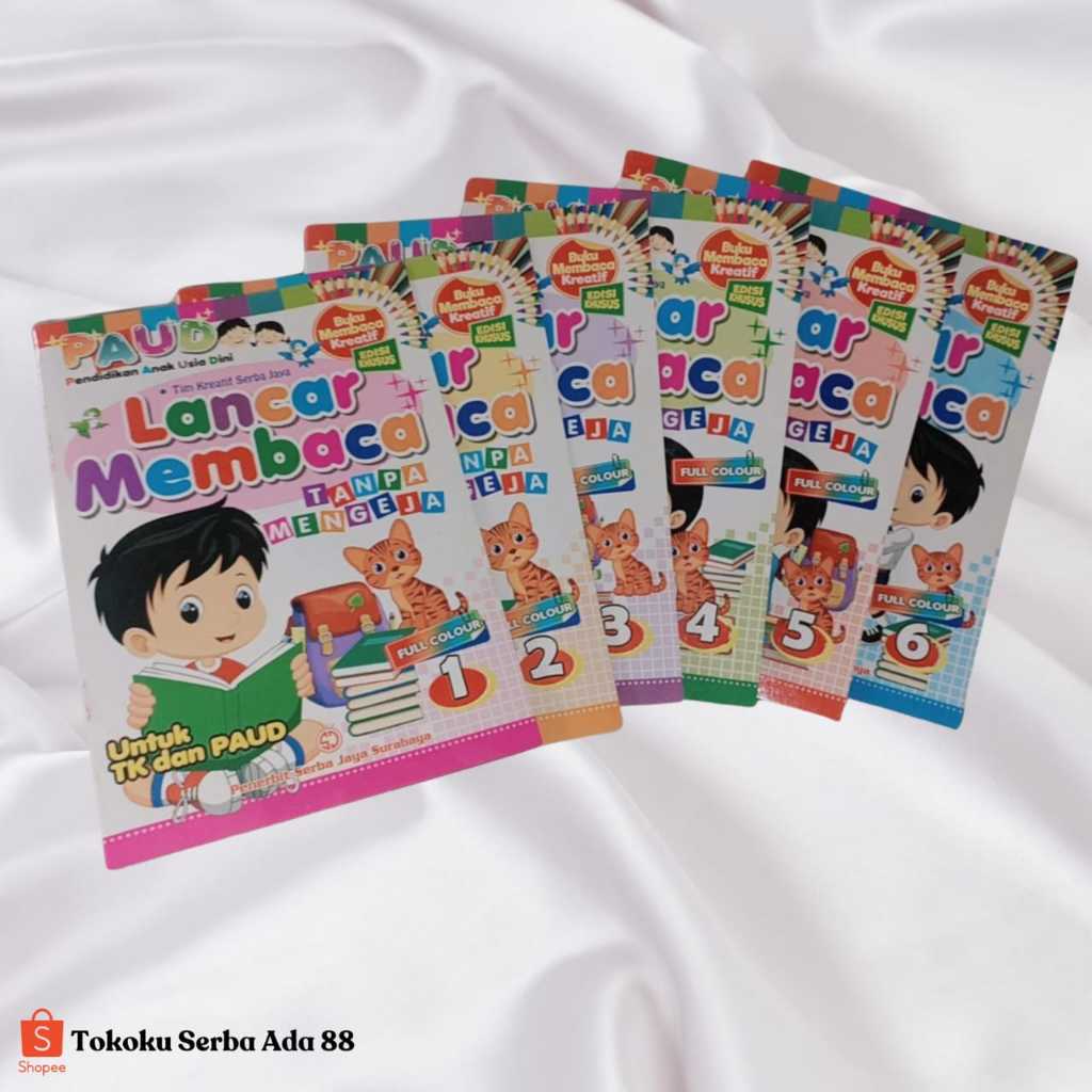 Jual Buku Belajar Lancar Membaca Tanpa Mengeja 1 – 6 Full Colour untuk ...