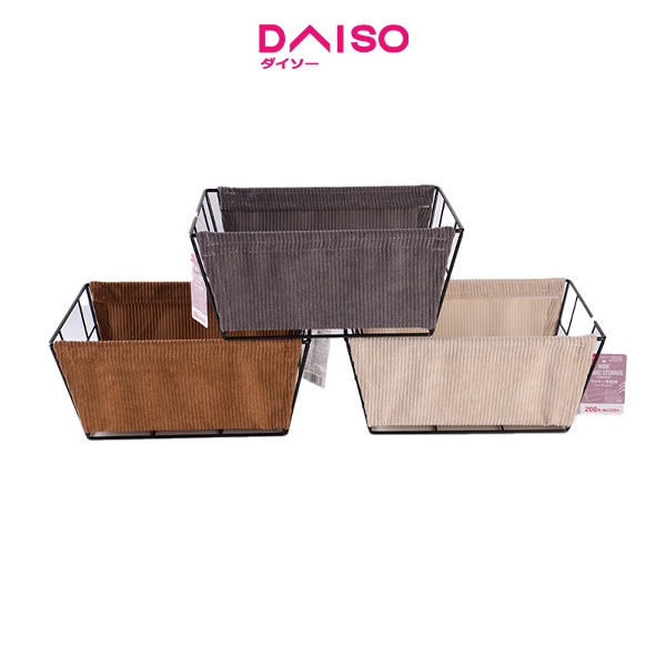 Jual Daiso Wire Fabric Storage -Corduroy - 7.48in x 10.23in x 4.72in ...