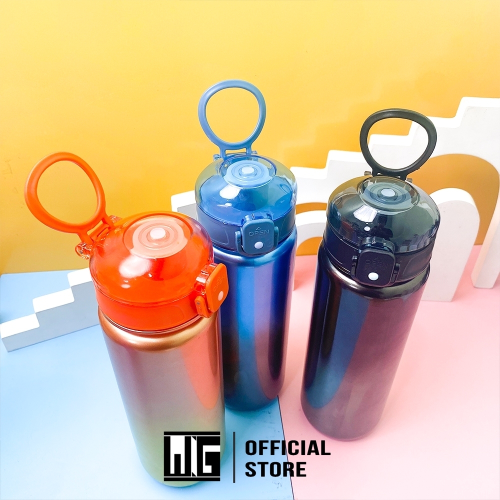 Jual WNG - BOTOL AIR MINUM PLASTIK WARNA GRADASI HANDLE PORTABLE ...